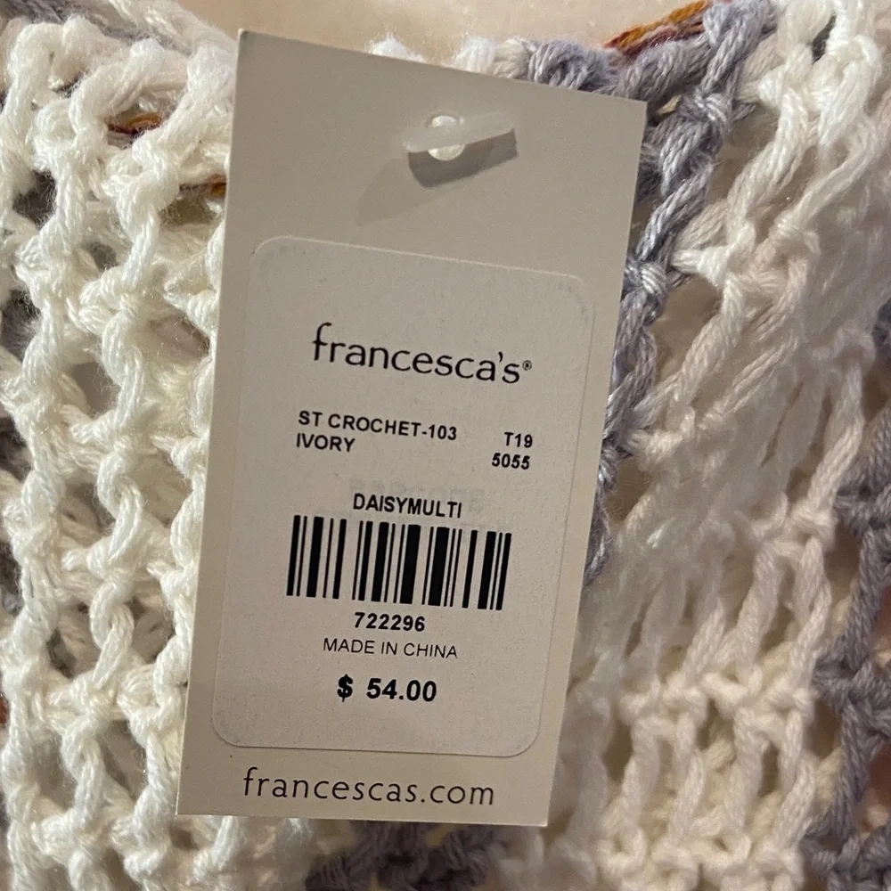 NWT Francesca's Collections Multicolor Knit Poncho One Size